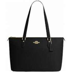 Coach Gallery Tote Bag, black cross grain leather, NIP. *